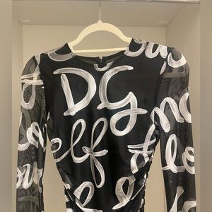 Black and White Mini Mesh Dolce and Gabbana Dress
